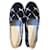 Espadrillas di Chanel Nero Blu Pelle Tela  ref.491013