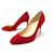 NEUF CHAUSSURES CHRISTIAN LOUBOUTIN 38.5 DAIM ROUGE 3180614 + BOITE SHOES Suede  ref.491390