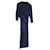 Louis Vuitton SS17 Abito in jersey drappeggiato blu petrolio Viscosa  ref.492142