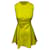 Dior Box Pleated Mini Dress in Yellow Cotton Green  ref.493664