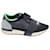Balenciaga Race Runner Sneaker aus schwarzem und grünem Leder  ref.493715