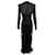 Balmain Cut Out Kleid mit Seitenschlitz in schwarzer Viskose Zellulosefaser  ref.493758