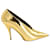 Stella Mc Cartney Stella McCartney Pointed Toe Pumps in Gold Faux Patent Leather Golden Metallic Synthetic Leatherette  ref.494378