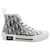 Dior Oblique B23 Hohe Sneakers aus weißem Canvas Leinwand  ref.494382