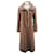 Max Mara Long Jacket with Faux Fur Collar in Brown Alpaca Fibre Wool  ref.494383