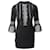 Self Portrait Lace Trimmed Mini Dress in Black Viscose Cellulose fibre  ref.494430