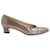 Salvatore Ferragamo Metallic Low Court Heels aus bronzefarbenem Leder Metallisch  ref.494431