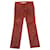 Isabel Marant Slim Fit Pants in Red Lambskin Leather  ref.494824