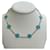 VAN CLEEF & ARPELS Turquoise Vintage Alhambra 10 Motifs necklace in white gold (18K).  ref.495339