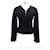 Chaqueta de lana ajustada negra vintage de identificación de Chanel Negro  ref.495352
