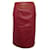 Hermès NEW HERMES STRAIGHT SKIRT IN RED LEATHER SIZE 38 M RED STRAIGHT LEATHER SKIRT NEW  ref.496703