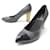 YVES SAINT LAURENT SHOES 38.5 PUMPS WITH HEELS ANTHRACITE LEATHER SHOES Dark grey  ref.496798