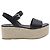 Sandalias Prada Espadrille Platform en Cuero Negro