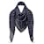 Louis Vuitton Monogram scarf Blue Silk  ref.498184