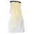 Chanel Terno de saia Branco Azul Algodão  ref.498756