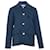 Sandro Paris Blazer mit zwei Taschen aus blauer Wolle  ref.499064