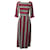 Alice By Temperley Vestido Maxi Listrado em Seda Vermelha  ref.499418