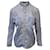 Camisa Balmain con mangas ajustables y bolsillos en lino azul  ref.499421