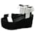 Céline CELINE Platform sandals / 37.5 / BLK / velor Black Velvet  ref.499478