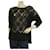 Philipp Plein Negro Sheer Lace Front Strass Skull logo Top Blusa Talla S Algodón  ref.500048