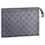 Louis Vuitton LV pochette voyage gunmetal grey Silvery Leather  ref.500834