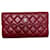 Chanel carteiras Vermelho Couro  ref.500912