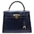 Hermès VINTAGE HERMES KELLY HANDBAG 28 Sellier 1959 NAVY BLUE BOX LEATHER HAND BAG  ref.501009