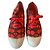 Bensimon Paio di sneakers in tela rosse e viola Rosso Beige Porpora