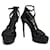 Gucci Daryl gladiator platfom heels Black Suede Leather  ref.502607