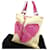 [Used] Yves Saint Laurent Tote Bag Back One Shoulder Beige x Pink Bag Back  ref.502931