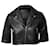 Maje Brittany Cropped Jacket in Black Lambskin Leather  ref.504323