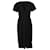 Alexander Mcqueen Vestido midi decote em V em lã preta Preto  ref.504360