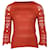 Carolina Herrera Crochet Sweater in Orange Cashmere Wool  ref.504415