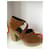Drew Hermès sandals Light brown Leather  ref.504914