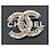 Broche de pin de cuero blanco de metal dorado Chanel Multicolor  ref.504942
