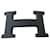 Hermès Schleife 5382 mattschwarzes PVD-Metall 32mm neu Stahl  ref.505067
