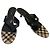 Burberry Sandales/mules à petits talons noirs et nova check