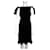 Marchesa Notte black silk dress with gold trim  ref.505521
