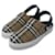 Burberry mules sapatos tartan RANGLETON Várias cores Bege Multicor Couro Lona  ref.505691