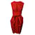 Victoria Victoria Beckham Pleated Belted Dress in Red Polyester  ref.506560
