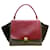 Céline Celine Gray Trapeze Leather Handbag Red Grey Suede Pony-style calfskin  ref.506686