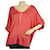 Elie Tahari Silk Coral Color & Pink Trim Dolma Short Sleeves Blouse Top Size L  ref.506950