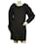 Vicolo preto algodão manga longa bufante mini vestido curto tamanho S  ref.507102