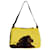 [Used] FENDI Fendi Mamma Bucket Shoulder Bag 26325 Harako Leather Yellow / Dark Brown Ladies Fur Yellow Brown Handbag Cow Pattern  ref.507170