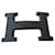 Hermès Schleife 5382 mattschwarzes PVD-Metall 32mm neu Stahl  ref.507221