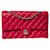 Chanel Rabat doublé classique intemporel Cuir d'agneau Rouge  ref.507437