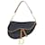*[Used] Christian Dior Saddle Bag One Shoulder Bag Denim Blue Brown Leather  ref.507449