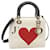 *[Used] Christian Dior Bag Lady Dior Canage Amour 2WAY Heart White Leather  ref.507540
