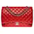 Majestic Chanel Timeless Maxi Jumbo handbag in poppy red quilted leather, Garniture en métal argenté  ref.507987