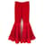 Pantaloni Valentino in crepe di seta rossa con balza svasata Rosso  ref.508418